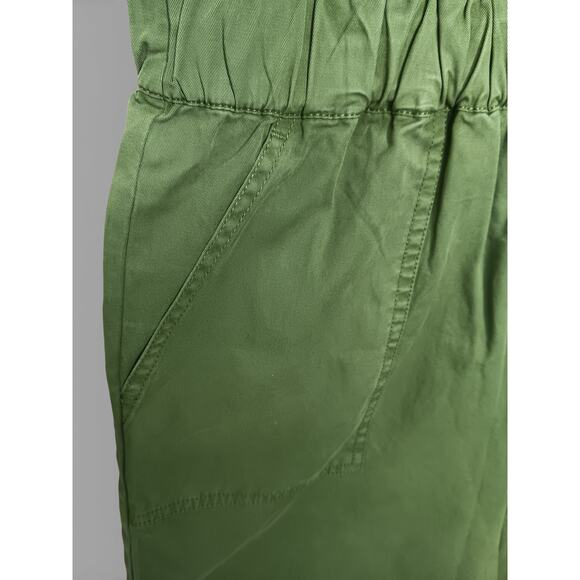 J.Crew Green Zip Front Utility Romper Shorts Size 6 Cotton Elastic Waist - Picture 8 of 16